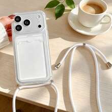 1 Stück transparente Kartenhalter Handyhülle mit 4-Ecken-Sturzsicherung + verstellbarem Lanyard-Seil, kompatibel mit iPhone 17 Pro Max/16 Pro/15 Pro/14 Pro Max/11/Galaxy S26 Edge/S25 Plus/S24/S23+/Galaxy S20 FE/Galaxy A37/A57/A27/Note 14 Pro/A4/A13C/A3X/A58/A16/A5 PRO/Smart 8 Serie, geeignet für Männer und Frauen für den täglichen Gebrauch - Transparent - Übersicht 7