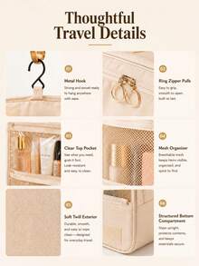 1pc Multi-Functional Travel Toiletry Bag, Portable Beach Bag, Towel Storage Bag, Suitable For Summer Vacation, Pool, Shower, Camping And Daily Use Bathroom Storage Bag - View 8
