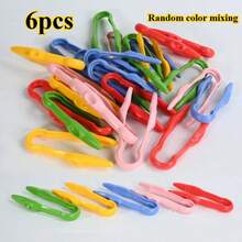 6pcs Fine Motor Skills Training Tools: Pressure Head Tweezers, Colorful Clips, Plastic Tweezers, For Fine Motor Skills Training - A - View 2