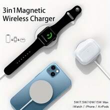 磁吸快充套裝 20W USB C 壁式充電器 + 15W 磁吸無線充電器 Type C 接口 超強磁吸吸附 相容 iPhone 17 Pro Max/17 Pro/17/16/15 手機 便攜式快速無線充電 - 查看 4