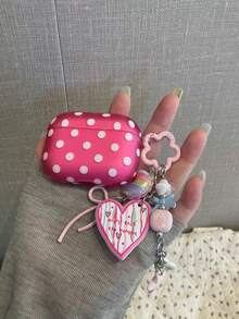 Casing Pelindung Silikon Lembut Semi-Transparan Motif Polka Dot Fuchsia Matte Dopamine untuk AirPods Generasi ke-4, Apple Pro Generasi ke-3 Bluetooth 1/2/3, Pro 2, Pro 3, 5 - MultiWarna - View 1