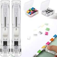 Push Stapler Set With 50 Colorful Metal Clips - Transparent, Removable Clip Pusher For Office And School Supplies - Portable, Easy-To-Use Binder Tool - Sets - View 17