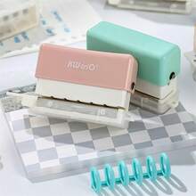 1pc/ A5/B5/A4 Size Hole Puncher For Paper, Capable Of Punching Six Holes At A Time. Note Hole Puncher, Featuring Five Different Color Binding Supplies. - Multi-color - View 1