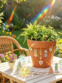 Crystal Light-Catching Ball, Perfect Choice For Decorating Flower Pots, Multi-Functional Hanging Ornament Suitable For Flower Pots, Balcony, Patio, Lawn And Small Garden, Rainbow Maker, Ideal Holiday Gift For Nature Lovers, Friends And Family - Multicolor - View 3