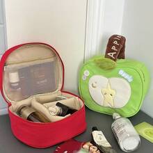 Tas Kosmetik Genggam Berbentuk Apel yang Lucu, Kapasitas Besar dengan Kompartemen, Tas Perlengkapan Mandi Portabel untuk Perjalanan, Tas Penyimpanan untuk Kamera Digital - Beraneka warna - View 3