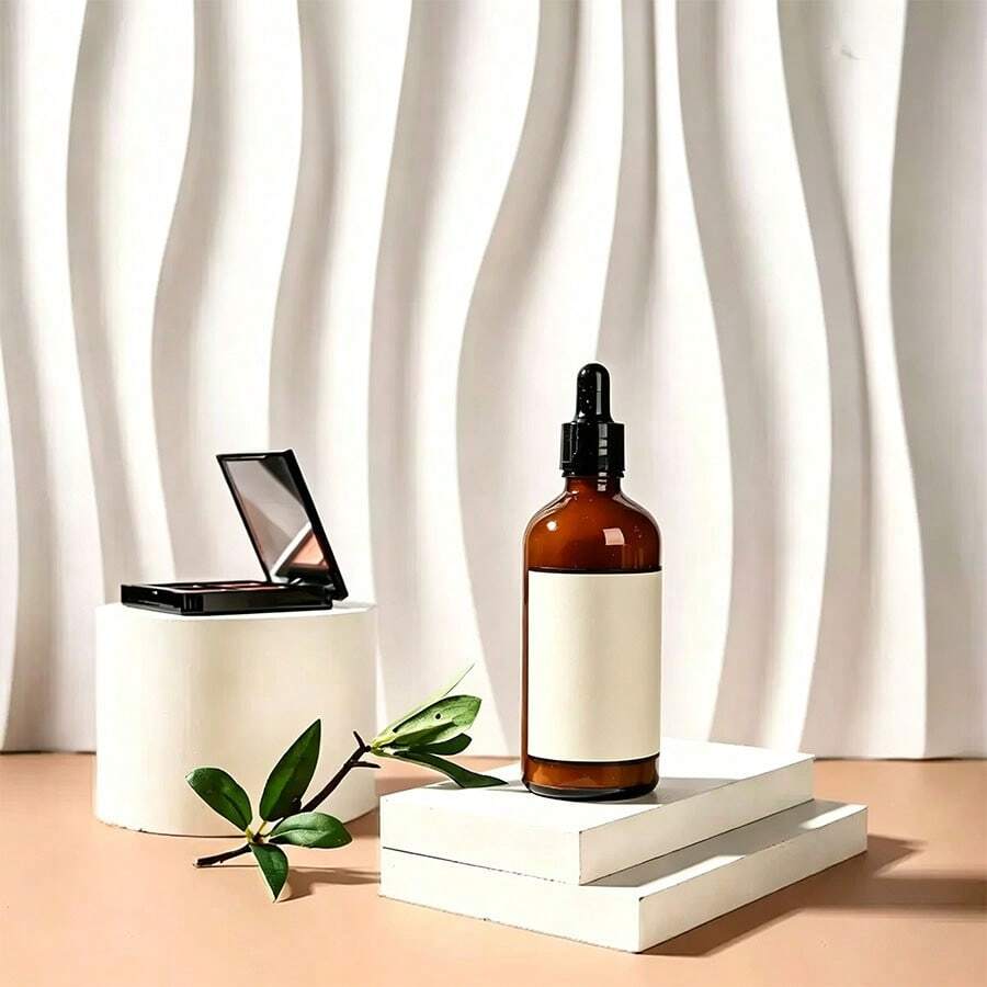 2pcs 3D Wavy Texture PVC Photography Backdrop, Ripple Design, Durable Photography Prop, Suitable For Product Photography And Studio Shooting - View 1