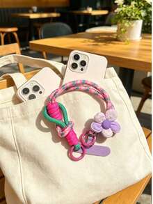 New Short Phone Lanyard Wrist Ring Multifunctional Strap INS Dopamine Floral Outdoor Key Case Anti-Lost Chain - Multicolor - View 10
