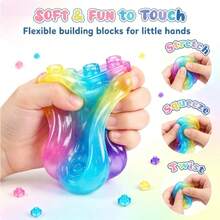 60 piezas - Nee - Bloques de construcción de silicona suave y sensorial - Bloques de construcción realistas para apilar y ensamblar - Juguete interactivo familiar pequeño - Regalo sorpresa para amigos - Multicolor - Ver 5