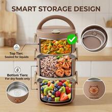 Portable 304 Stainless Steel Thermal Lunch Box, Sealed Leak Proof Bento Box, Dishwasher & Microwave Allowable,Reusable Fruit Salad Food Storage Container, Suitable For Student And Adult Use In School, Office,Picnic, Travel,Back To School - Multicolor - View 5