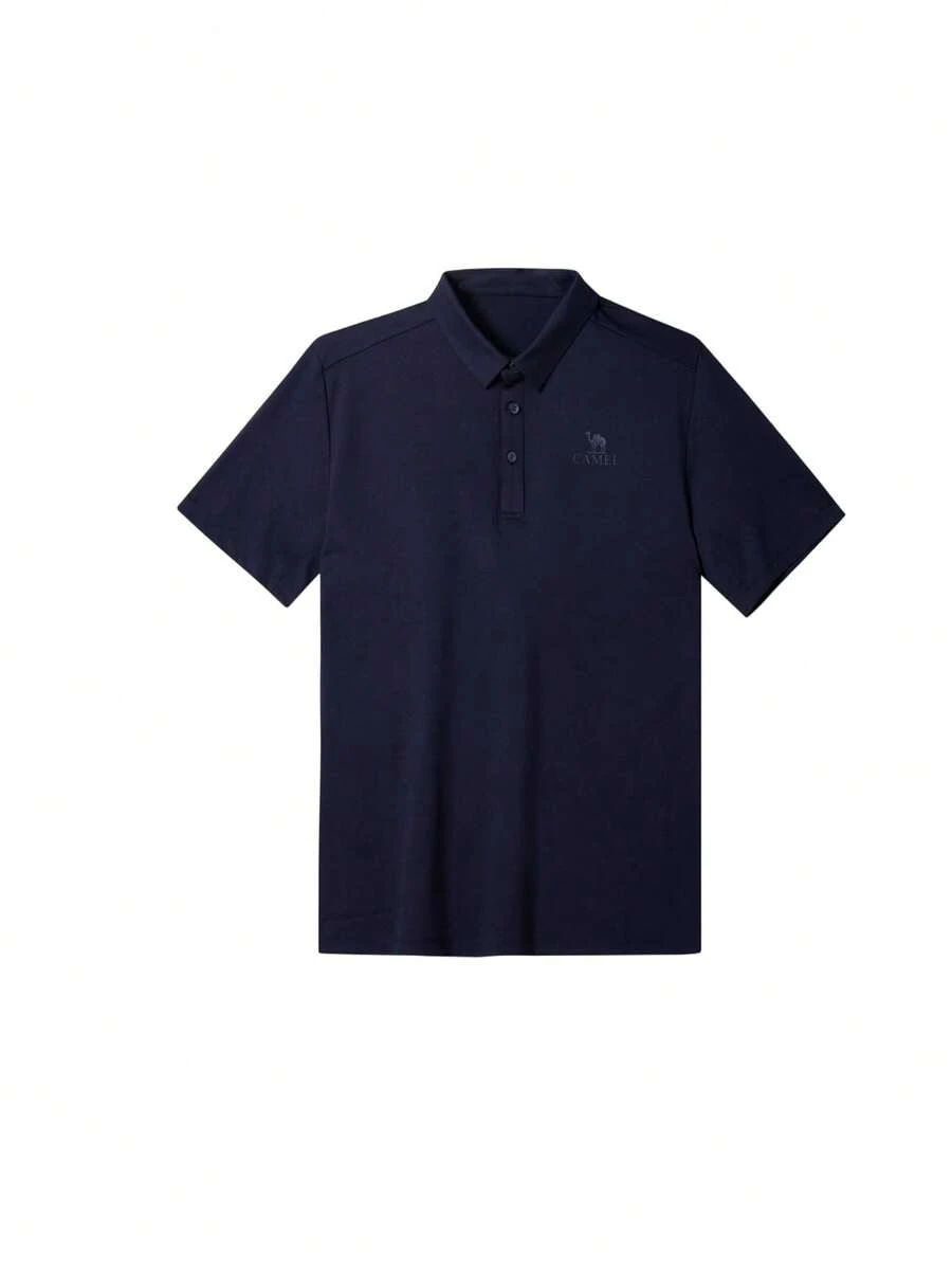 CAMEL CROWN 男士戶外運動 POLO T恤短袖上衣,舒適透氣快乾,適合春夏全年穿著 - 藏藍 - 查看 1