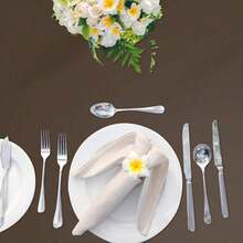 5/10pcs Coffee Brown Disposable Plastic Decorative Tablecloths, Suitable For Birthday Parties, Weddings, Holidays, Party Room Decoration And Props - Multicolor - View 3
