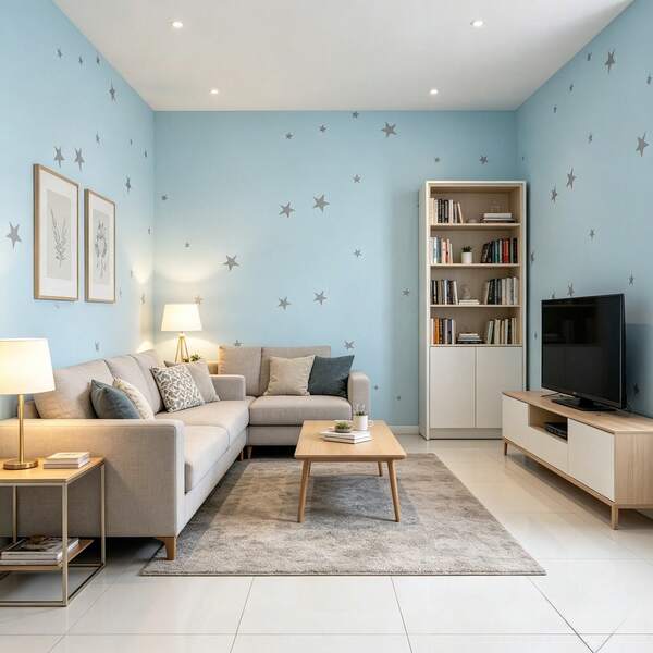1 Roll Printed Peel And Stick Wallpaper, Removable Self-Adhesive Starry Sky Wall Decal, Waterproof Cute Sky And Star Wall Decor, Suitable For Kids' Rooms, Nurseries And Home Decoration, 17.7 Inches * 39.3/118.1/196.8 Inches