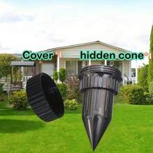 Sprinkler Schlüsselversteck - Realistisches Schlüsselversteck (versteckter Kegel + Abdeckung), Diebstahlsichere Schlüsselaufbewahrungsbox - Wasserdichter Schlüsselsafe für Garten, Hof und Rasen, leicht in den Gartenrasen unterirdisch einzufügen, wasserdicht und korrosionsbeständig - A - Übersicht 4
