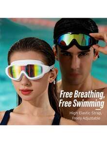 Adult Swimming Goggles, Large Frame Anti-Fog Design With Goggle Storage Case, Integrated Earplugs, Wide-Angle Design, Suitable For Swimming Pool Training And Water Sports, School Goggles, Holiday And Back-To-School Season Gift - Pink - View 7