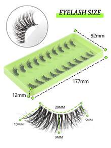 10對 6-10mm 透明半眼假睫毛，3D自然短款交叉捲翹柔軟仿毛，可重複使用拉長眼型妝容，適合女性日常與約會配戴 - 交叉款 - 查看 5