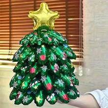 6/9pcs Assembled Christmas Tree Aluminum Foil Balloon Set, Star Christmas Tree, Santa Claus Christmas Tree Balloons, Christmas Decoration Balloons, Holiday Photo Props - Assembly Christmas Tree - View 11