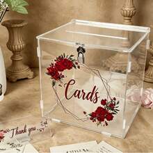 [Customized]Customized Acrylic Wedding Card Box – Transparent Rectangular Design, Suitable For Envelopes, Greeting Cards And Party Decorations – Ideal Choice For Weddings, Birthdays, Graduation Ceremonies And Other Occasions, Suitable For Home, Office, Events - Personalized Thank You Gifts, Home Decor, Romantic Souvenirs, High-End Craftsmanship - 1PC - View 3