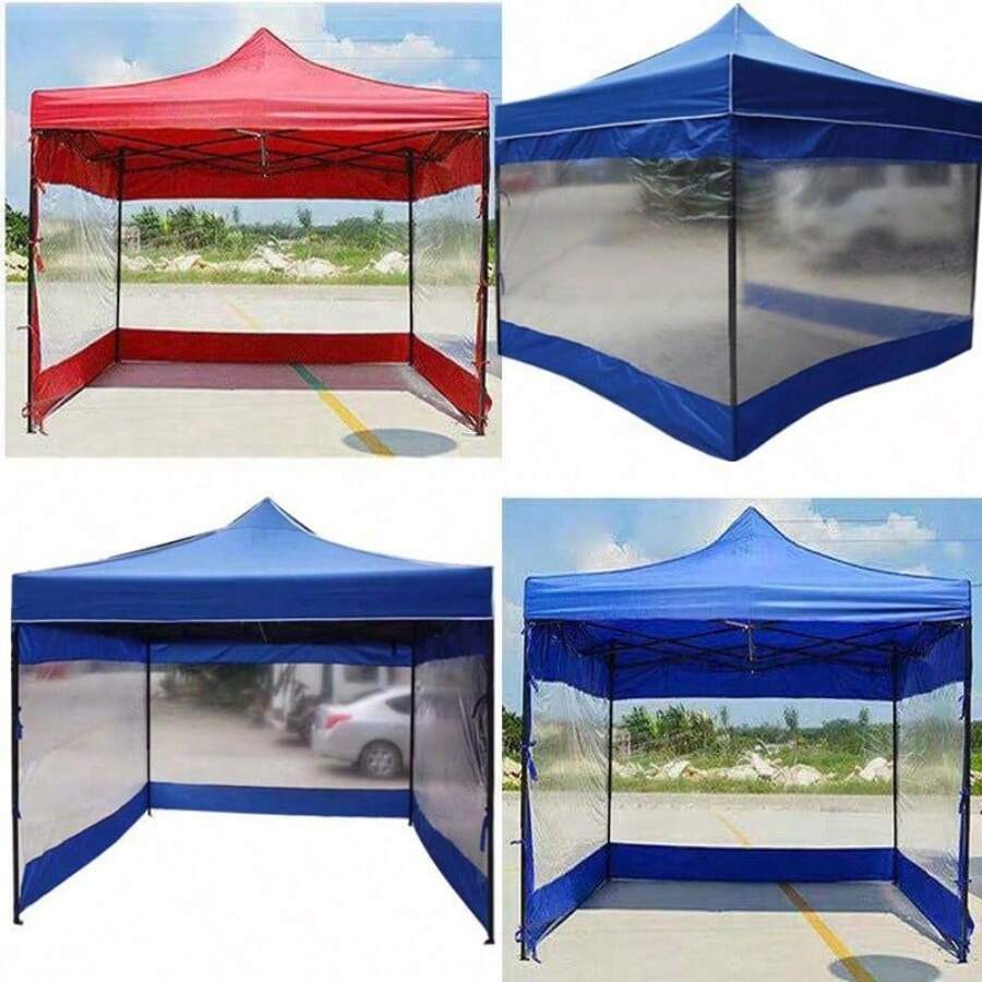Toldo transparente a prueba de frío, carpa de sombrilla de 4 patas para exteriores, el producto solo incluye una pieza de tela de carpa, fijada con cuerdas en los cuatro lados, no incluye la parte superior ni el marco. - Transparente-3M - Ver 1