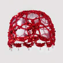 1pc Bohemian Solid Color Hollow Out Sequin Knitted Hair Cap - Multicolor-b - View 17