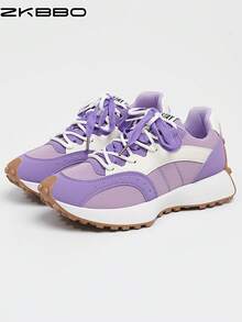 ZKBBO Women's Casual Sports Shoes Retro Comfortable Minimalist All-Season Style Sneakers For Fitness Running Workout Tennis - Purple - View 5
