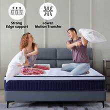 Alwyn Home Innerspring Mattress Medium Hybrid Mattress In A Box With Certipur-US Certified Pocket Spring, Pressure Relief, And Motion Isolation-XY267094 - Multicolor - View 4