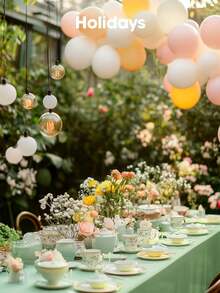 1pc Green Plastic Tablecloth | Light Green Disposable Waterproof Tablecloth, 4 Green Colors Available, Sage Green Tablecloth, 54x108 Inches, Fits 6-8ft Rectangular Tables, Indoor/Outdoor Party, Birthday, Wedding, Baby Shower Decoration - Multicolor - View 4