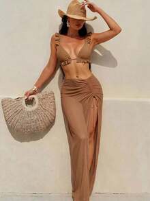 Women Bikini Sets - Wholegrain Coffee - View 2
