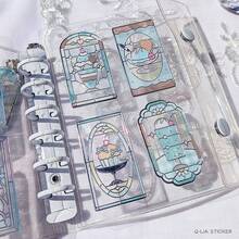 Stiker PVC Transparan Jendela Kaca Q-Lia, Bahan Kolase Scrapbooking 3D Foil Emas - MultiWarna - View 5