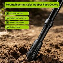 Durable Replacement Trekking Pole Tips, Anti Slip Hiking Pole Tips For 11mm Standard Poles, Shock Absorbing Trekking Pole Tips Caps,30PCS - Black - View 4