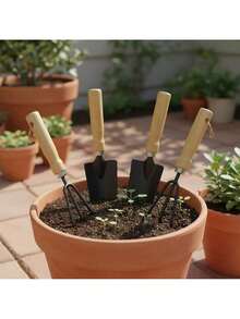 Kit De Jardinagem Extragrande De Metal Com Cabo De Madeira - multicolorido - Visão 7