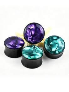 Shell Texture Lightweight Hypoallergenic Acrylic Ear Tunnels - Double Flare Ear Plugs Gauges - Shell Pattern - View 1