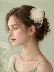 4pcs Women Mesh Flower Hair Clips, Bangs Side Hairpins, Fashionable Sweet Cute Hair Accessories For Daily Wear - Multicolor - View 11