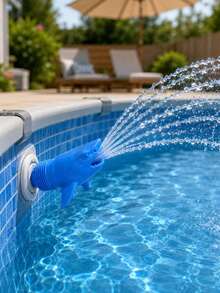 1pc/Set 3/4" Adjustable Spray Flow, Easy Install ABS Shark Head Pool Fountain, Summer Blue/White/Black Shark Shaped Pool Waterfall Nozzle, For Intex Drain, Above Ground Pool, Backyard, Garden, Spa And Outdoor Summer Decoration - Multiple Colors - View 3