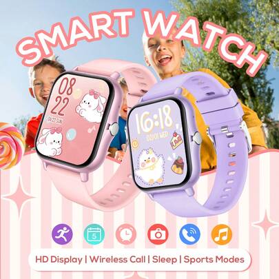 2026 Upgraded Smart Watch, Suitable For Children And Teenagers, Wireless Calling, 1.83" Full Touch Screen, Lightweight Body, Dial Wallpaper, Message Notification, Weather Forecast, Music Control, Best Choice For Kids, 180mAh Battery Capacity.
