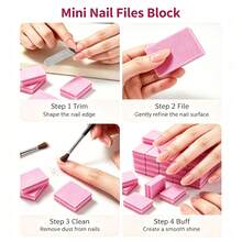 50Pcs Mini Nail Files Sanding Block Double-Sided 100/180 Grit Sponge File Nail Buffer And Shaper Pedicure Manicure Tools - Multicolor - View 4