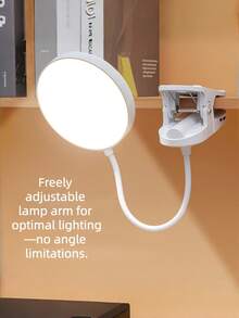 1 pieza Lámpara de escritorio LED, luz de lectura con clip de control táctil, 3 temperaturas de color, recargable por USB, luz suave de protección ocular, lámpara de escritorio, iluminación de mesita de noche, lámpara táctil, iluminación, brillo ajustable - Multicolor - Ver 2