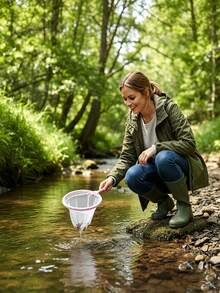 釣魚網套組－輕量彩色釣魚網，池塘與噴泉配件，池塘撈網，適用於花園遊戲、戶外露營與捕捉昆蟲 - 多色 - 查看 1