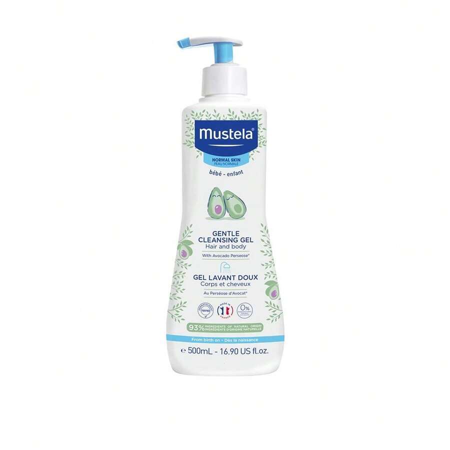 Mustela موستيلا بيبي جل تنظيف لطيف للشعر & الجسم 500 مل (16.91 أونصة سائلة) - قوام جل، رغوة ناعمة - مرطب - مشاهدة 1