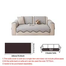 SANMOSPIN 1pc Solid Color Chenille Irregular Sofa Cover, All-Season Sofa Pad, Pet-Friendly Sofa Protector, Machine Washable, Hand Washable, Bedroom, Office, Living Room Furniture Protection Pad Home Decor - Light Grey - View 9