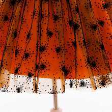 Girls' Halloween Pumpkin Print Tulle Dress, Party Costume For Holiday, Gathering, Runway, Performance - Orange - View 8