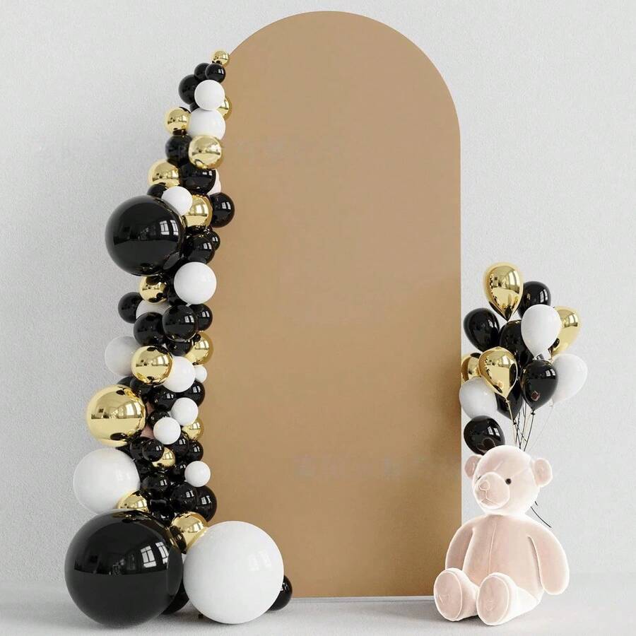 卡其色拱門背景布，適用於 5ft、6ft、6.6ft、7.2ft 高的拱門裝飾框架，雙面彈性布料，適合生日派對或婚禮拱門裝飾，請注意拱門裝飾框架需另行購買，本產品僅提供背景布