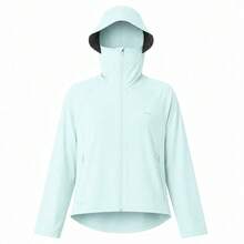 LI-NING 女款轻便连帽夹克 - 防风透气户外运动夹克 AFDV286 AFDVK54 - 雲瓷藍 - 查看 4