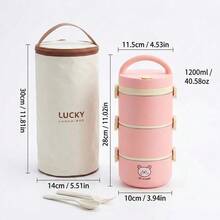 Portable 304 Stainless Steel Thermal Lunch Box, Sealed Leak Proof Bento Box, Dishwasher & Microwave Allowable,Reusable Fruit Salad Food Storage Container, Suitable For Student And Adult Use In School, Office,Picnic, Travel,Back To School - Multicolor - View 25
