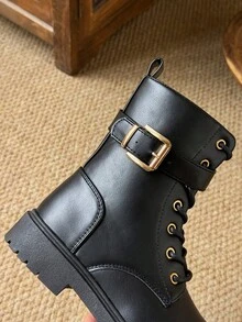 兒童時尚靴子、女孩童靴、戶外靴、女孩短靴、男孩短靴、登山靴 - 黑色 - 查看 9