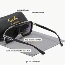 HyJex Unisex Quiet Luxury Full Frame Fashion Glasses Exceptional Quality Rectangular Frame Fashion Glasses - Multicolor - View 3