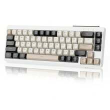 Teclado Gaming Inalámbrico FREEWOLF M68 65%, Bluetooth/2.4GHz/Cableado Tri-Modo, Teclado de Membrana Silencioso, Teclas PBT, Recargable 2000mAH, 67 Teclas con Retroiluminación LED Arcoíris para PC Gaming Win/ - Ver 11