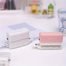 1pc/ A5/B5/A4 Size Hole Puncher For Paper, Capable Of Punching Six Holes At A Time. Note Hole Puncher, Featuring Five Different Color Binding Supplies. - Multi-color - View 2