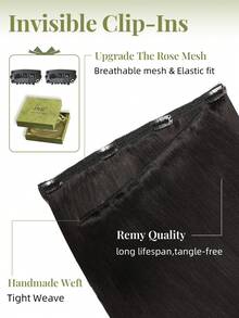 DNE HAIR 7件組 120g 1B# 自然色雙層隱形夾式接髮片，Remy髮，無縫柔軟厚髮尾，防脫落可重複使用，適合細髮，適用於沙龍、日常、婚禮、派對造型，女性用 - S1B - 查看 3