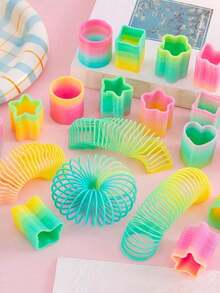 10pcs Colorful Coils In Mixed Colors,Heart And Star Shapes,Mini Spring Coils,Perfect For Stuffing Socks,Adult Stress-Relief Toys Suitable For Carnival Prizes,Birthdays,New Year,Halloween,And Christmas Gifts,Back-To-School Gifts,And Party Gifts - View 8