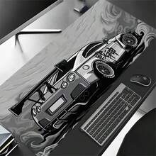 1件新款跑車插畫滑鼠墊 XXL 遊戲配件 辦公遊戲玩家鍵盤桌墊 防滑橡膠底 大尺寸動漫酷款滑鼠墊 適用於筆電、居家辦公、遊戲桌面工作 - 查看 2